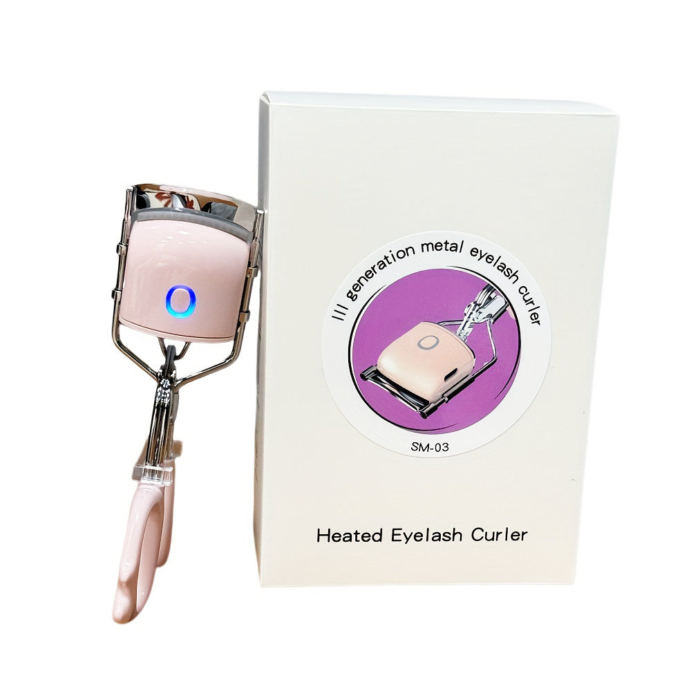 Heated Eyelash Curlers, 3 Heating Modes Electric Eyelash Curler, Rechargeable Portable Eyelash Curler, Quick Natural Curling Eye Lashes Heated Eyelash Curler, Metal Style Design