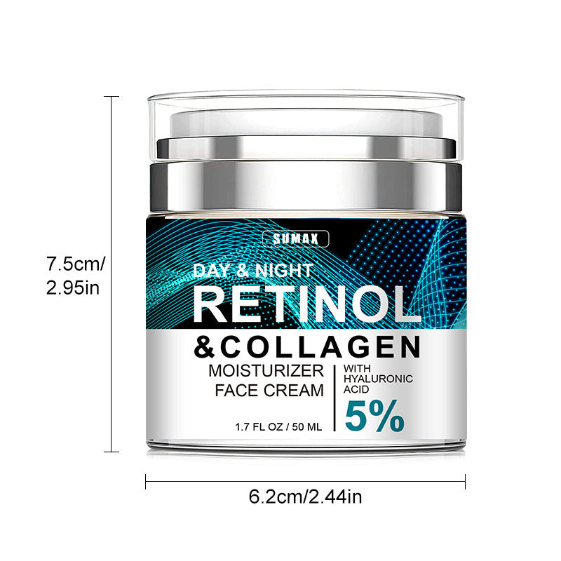 Advanced Retinol Collagen Cream For Face With 5  Hyaluronic Acid Anti-Aging Cream Anti Wrinkle Reduce Fine Lines Lifting And Firming Cream 24-Hour Facial Care Suitable For All Skin Types