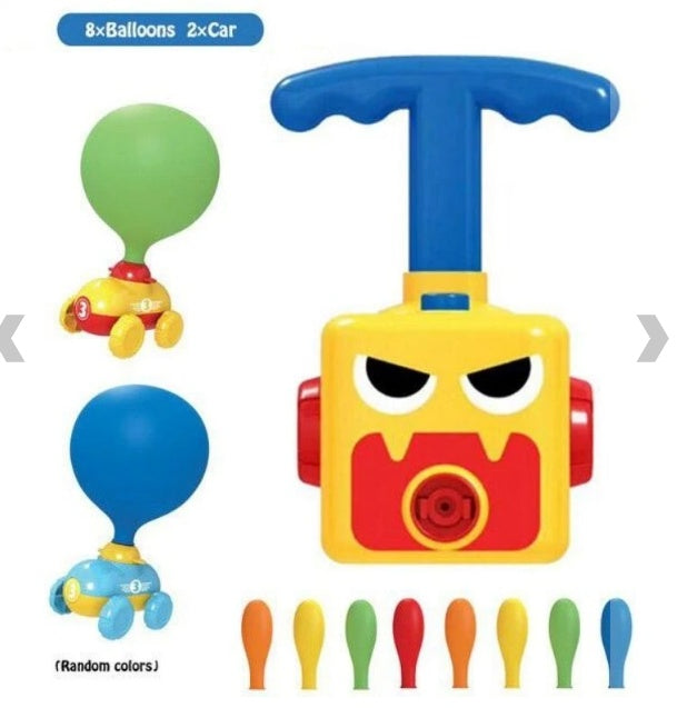 Children's air balloon powered car toy