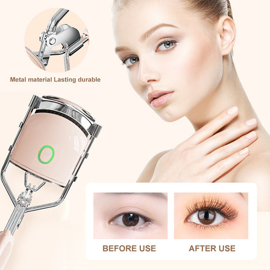 Heated Eyelash Curlers, 3 Heating Modes Electric Eyelash Curler, Rechargeable Portable Eyelash Curler, Quick Natural Curling Eye Lashes Heated Eyelash Curler, Metal Style Design