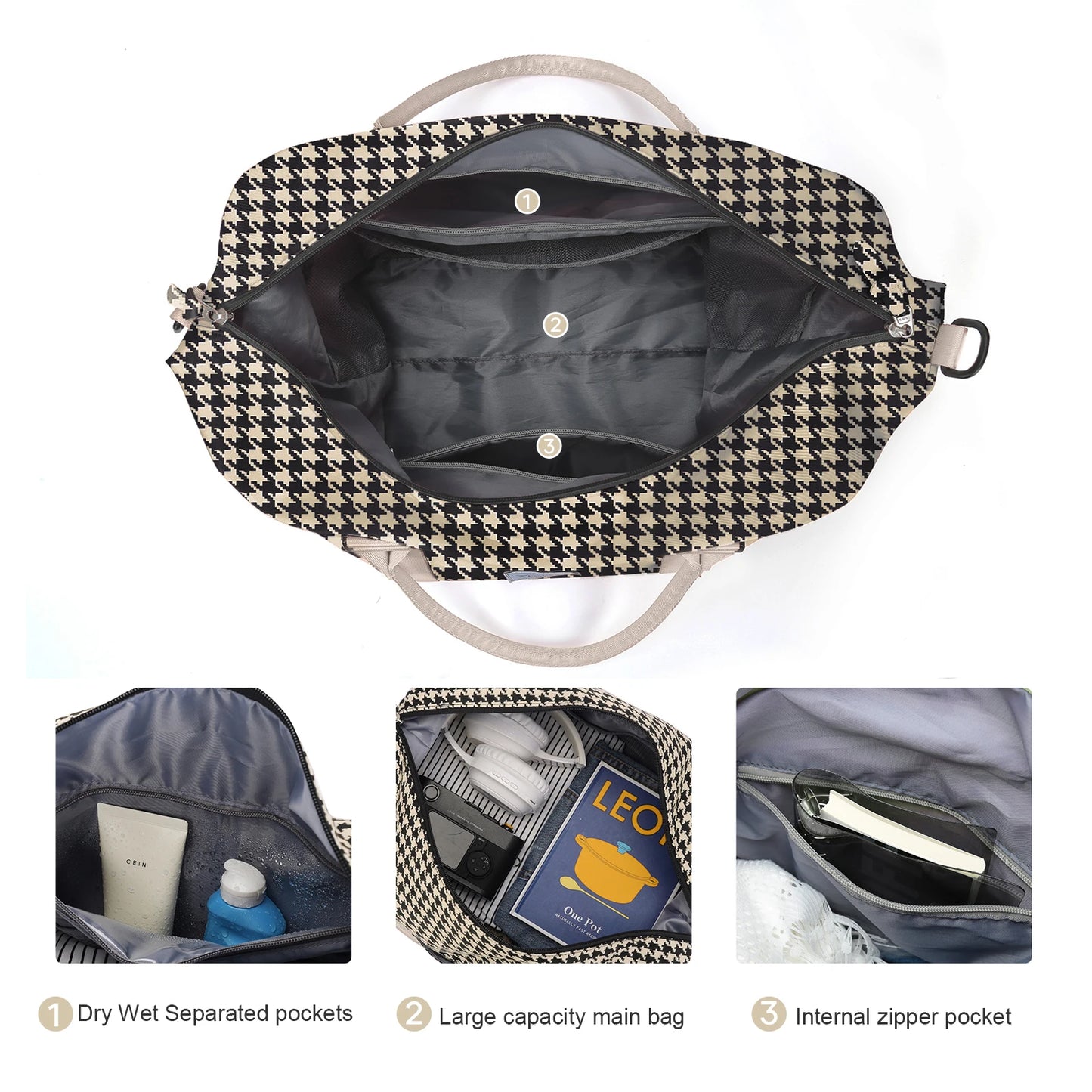 Travel Bag,Waterproof Duffel Gym Tote Bag with Crossbody Bag,Weekender Carry On Overnight Bags for Women, Duffel Hospital Bag