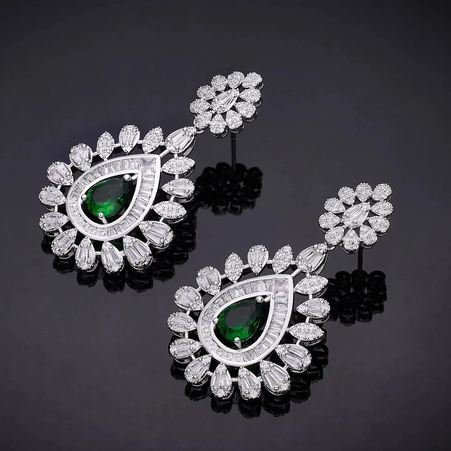 2pcs Bridal Zirconia Full Jewelry Sets For Women Party, Luxury Dubai Nigeria CZ Crystal Wedding necklace sets