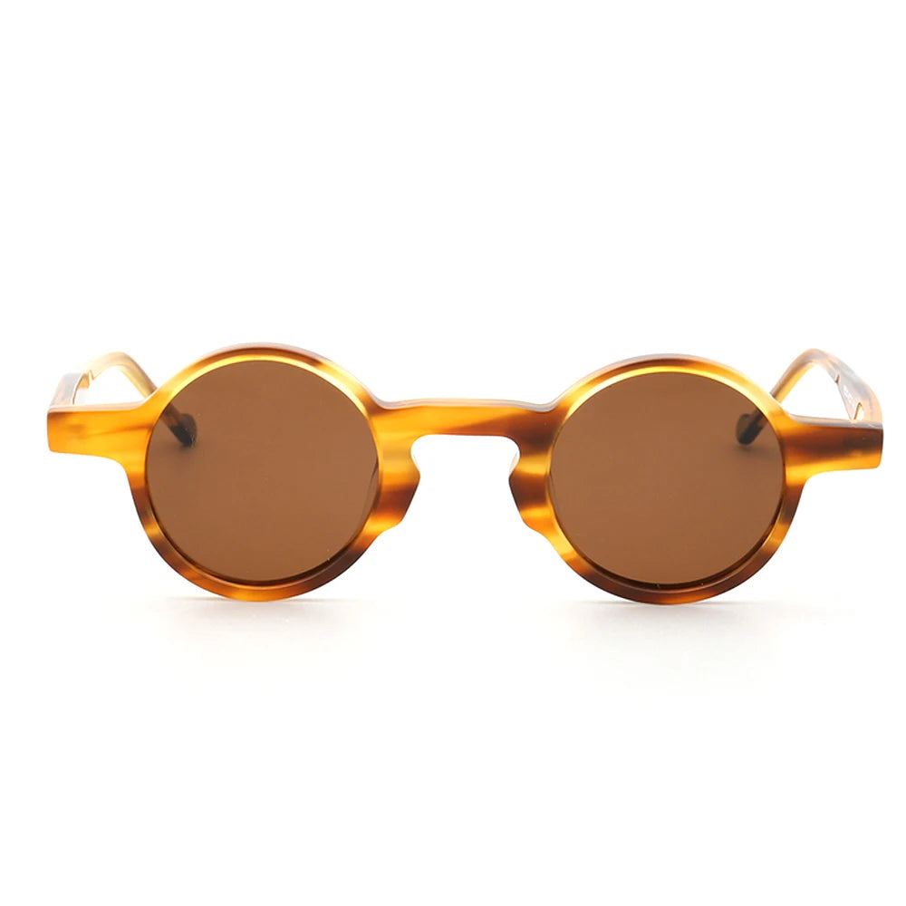 Vintage Men Round Sunglasses Polarized Women UV400 Sun Glasses Fashion Brown Black Blue Tortoise Grey Driving Eyewear Retro