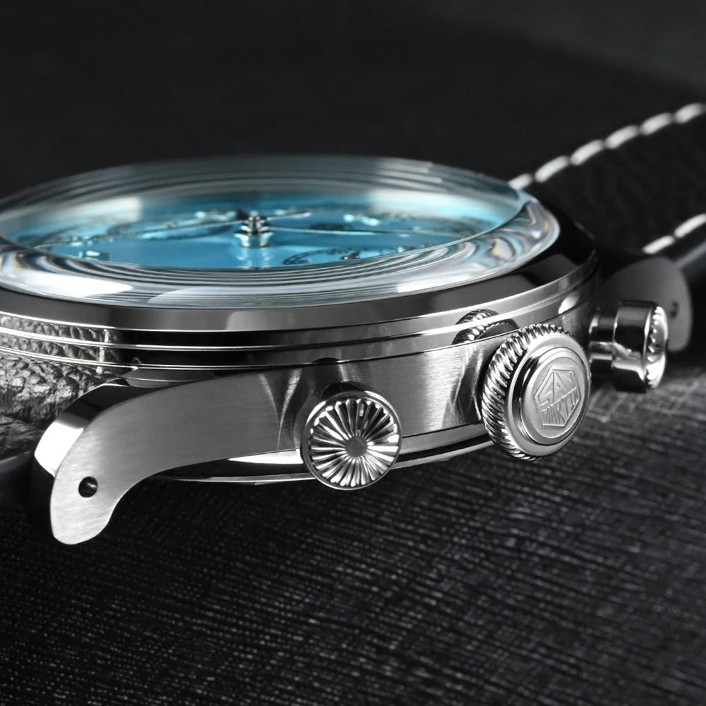 San Martin New Men's Watches 38mm Fashion Top Luxury Quartz Chronograph Watch For Men Sapphire Mirror Wristwatch 5ATM