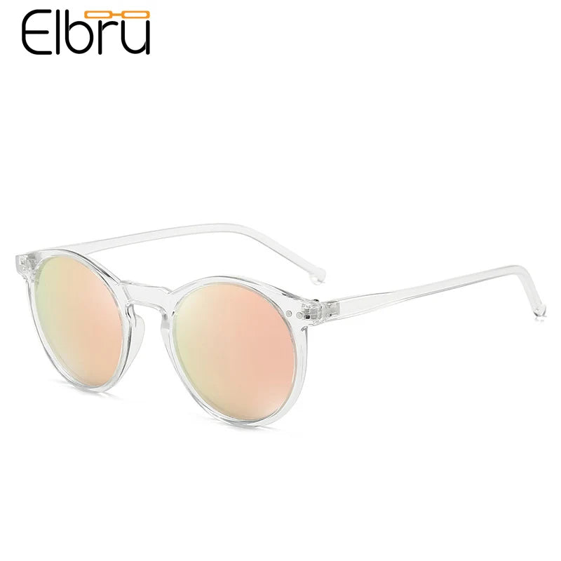 Elbru Fashion Sunglasses Soft Transparent Frame Polarized Colorful Clear Lens Sun Glasses Classic Retro Eyeglasses For Men&Women