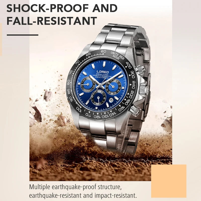 LOREO Men Watches Sapphire Glass 40MM Ceramic GMT Automatic Mechanical Watch Men 20ATM Waterproof Classic Fashion Luxury Clock