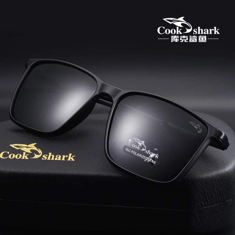 Cook Shark polarized sunglasses men's sunglasses women's UV protection driving special color-changing glasses trend personality
