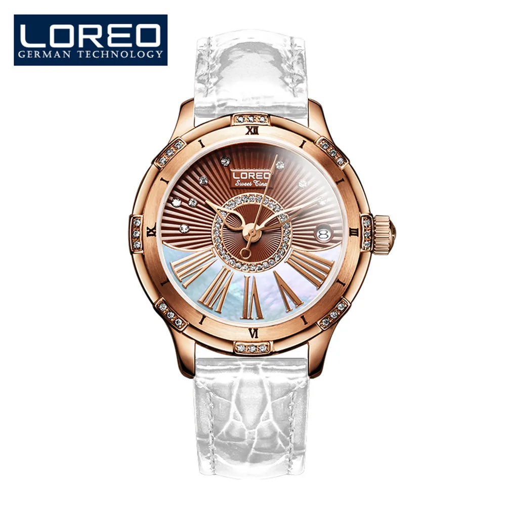LOREO Luxury Women Watch Brand Sapphire Crystal Fashion Watches Ladies Women Automatic Mechanical Watches Relogio Feminino