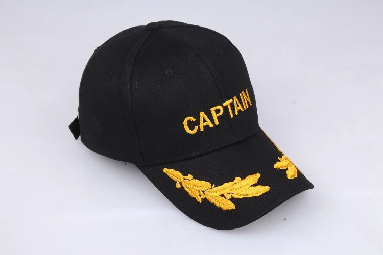 New Hot Embroidery Baseball Cap Men's Hip-hop Tide Hat Captain Black Hat American U.S Caps Sailor Outdoor Cap