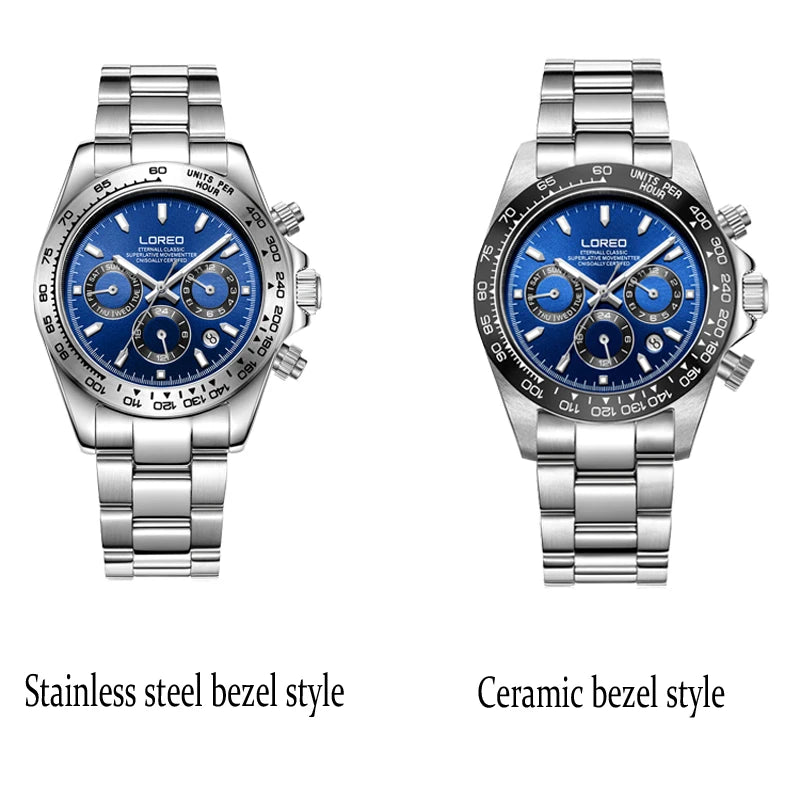 LOREO Men Watches Sapphire Glass 40MM Ceramic GMT Automatic Mechanical Watch Men 20ATM Waterproof Classic Fashion Luxury Clock