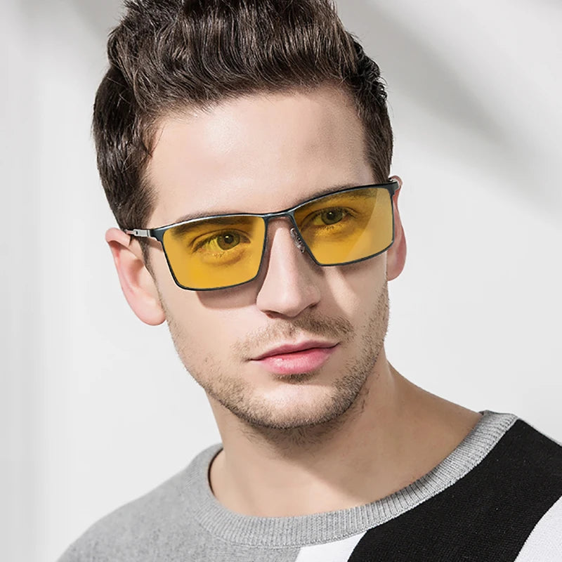 Men's sunglasses myopia with diopter polarized  prescription glasses UC400 retro anti-glare driving goggles square black shades