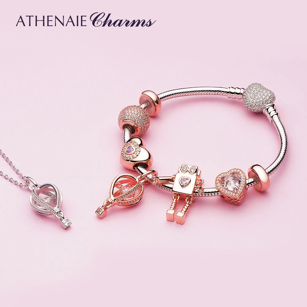 ATHENAIE 925 Sterling Silver Bracelet With Silver Alloy Beads Fairy Tale Journey Charms Bracelet For Jewerly Valentine Day Gift
