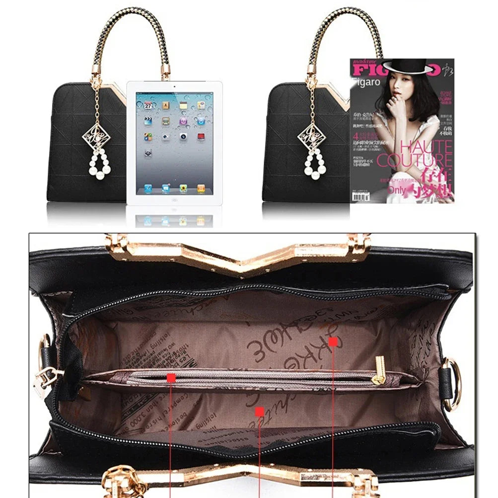 Top-handle Bags Designer Shoulder Bag Women's Fashion Shopping Handbags Unusual Pu Shell Bags Beading Zipper Luxury Clutch Purse