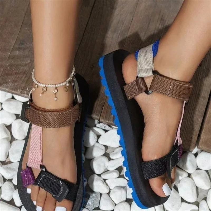 2023 Summer Flat Women's Shoes Hemp Rope Set Foot Beach Sandals Outdoor All-match Casual Slippers Large Size Women Sandals