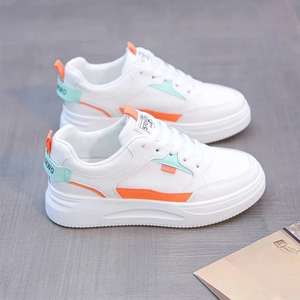2024 Women Shoes Thick Sole White Spring Autumn Breathable Platform Zapatos De Mujer Trend Round Head Female Casual Sneaker