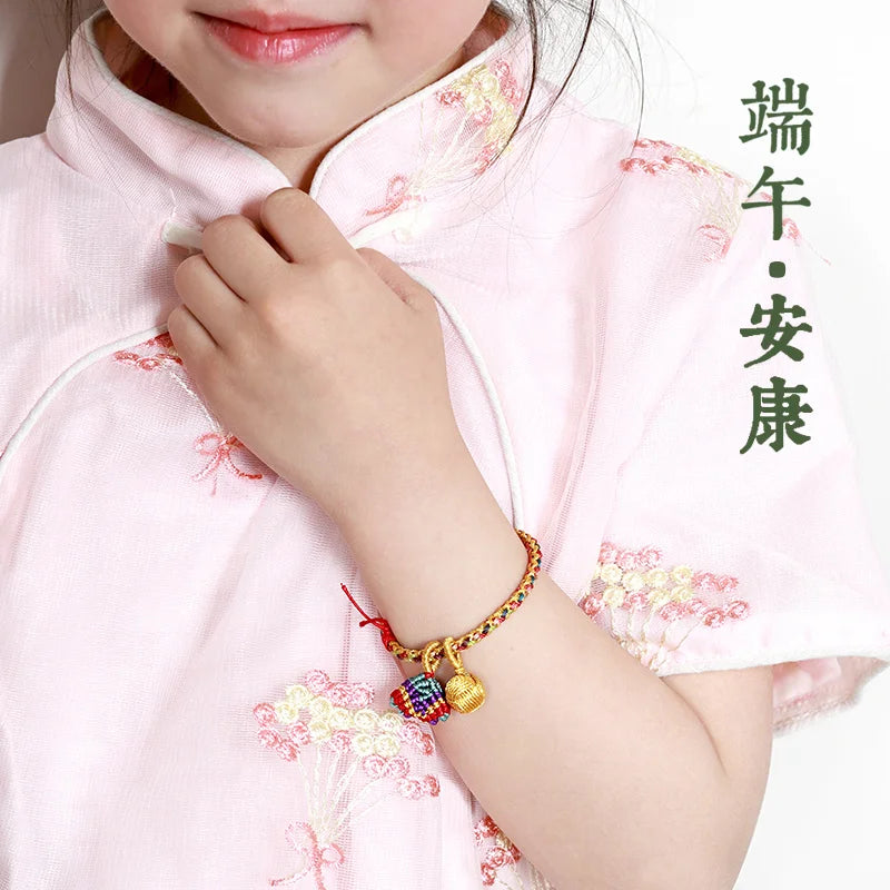 Dragon Boat Festival Colorful Hand Rope Bracelet Children's Baby's Small Zongzi Handmade Woven Chinese Zodiac Sachet HandSgring