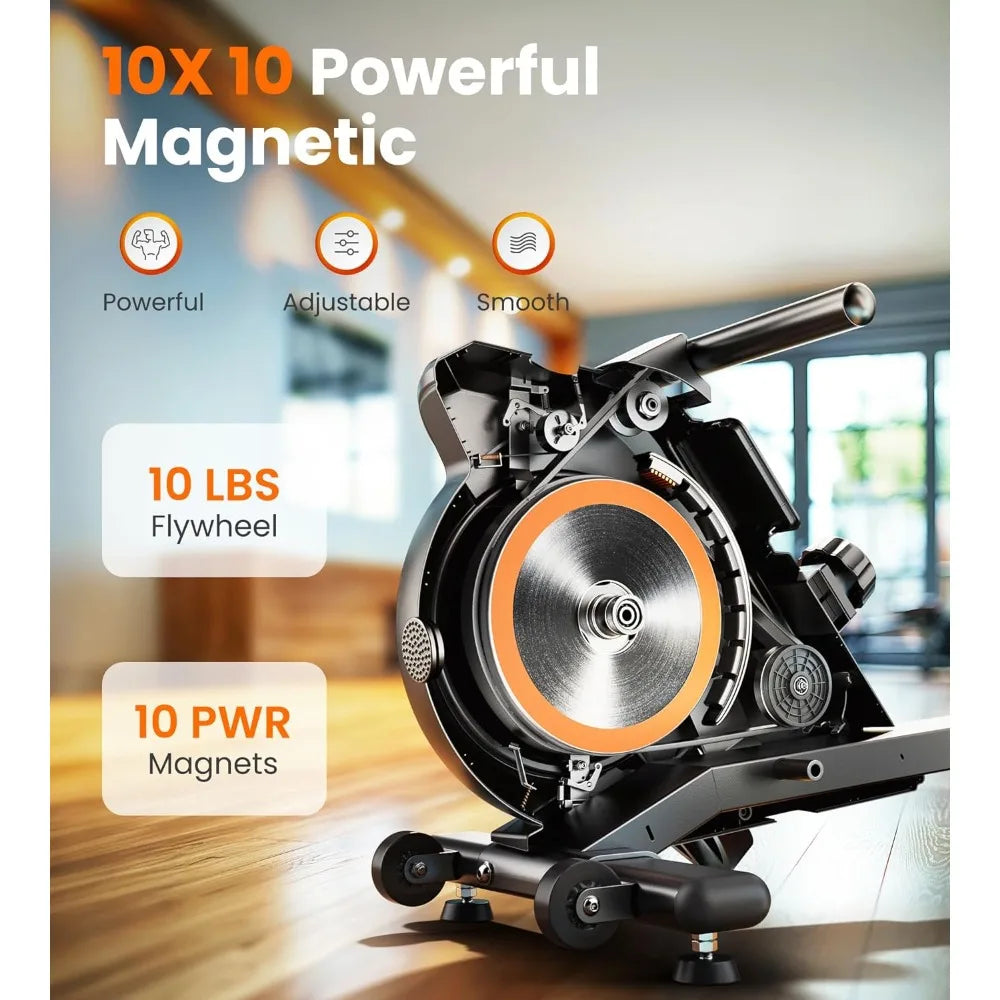 Magnetic/Water Rowing Machine 350 LB Weight Capacity - Foldable Rower for Home Use with Bluetooth