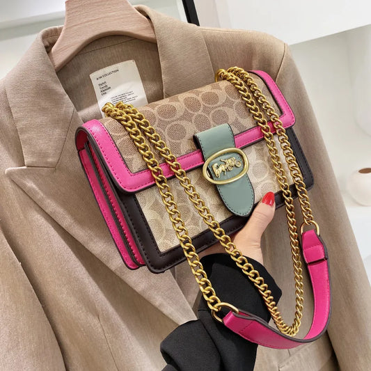 Fashon High-End Women' Bag 2023 Luxury Trendy Messenger Shoulder Bag Retro Small Square Bag Ladies Chain Shoulder Bag Handbags