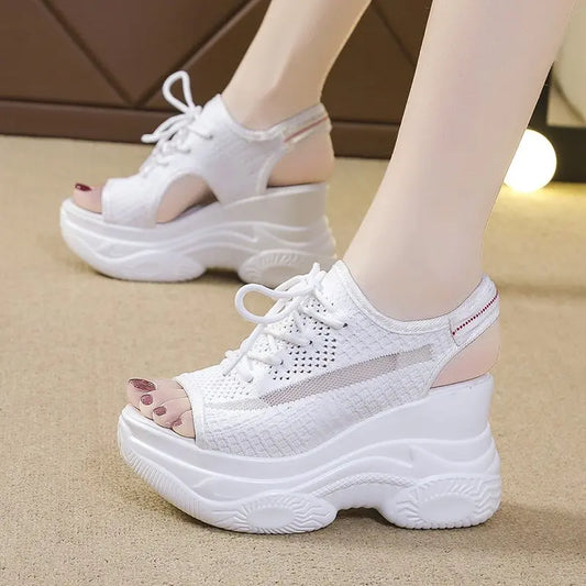 Summer Women Sneakers 2022 New Sports Sandals Fashion Mesh Casual Shoes Women's Thick-Soled Soft-Soled Platform Sandals