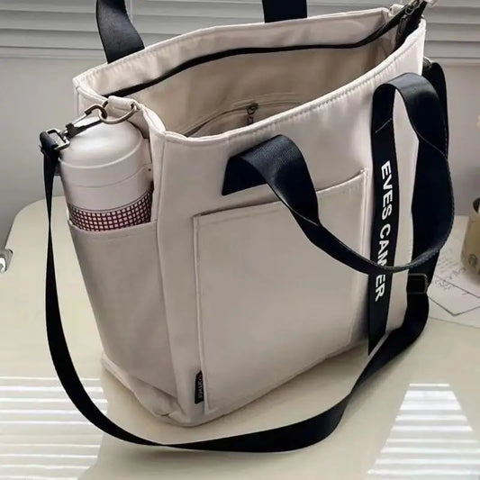 New Casual Tote Large Capacity Shoulder Bag Nylon Waterproof Canvas Handbag Simple Fashion Messenger Bags For Schoolgirl