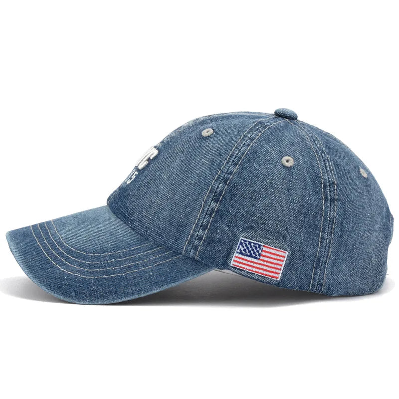 2024 Denim Baseball Cap Men Women Embroidery Letter Jeans Snapback Hat Casquette Summer Sports Hip Hop Cap Gorras Unisex hats