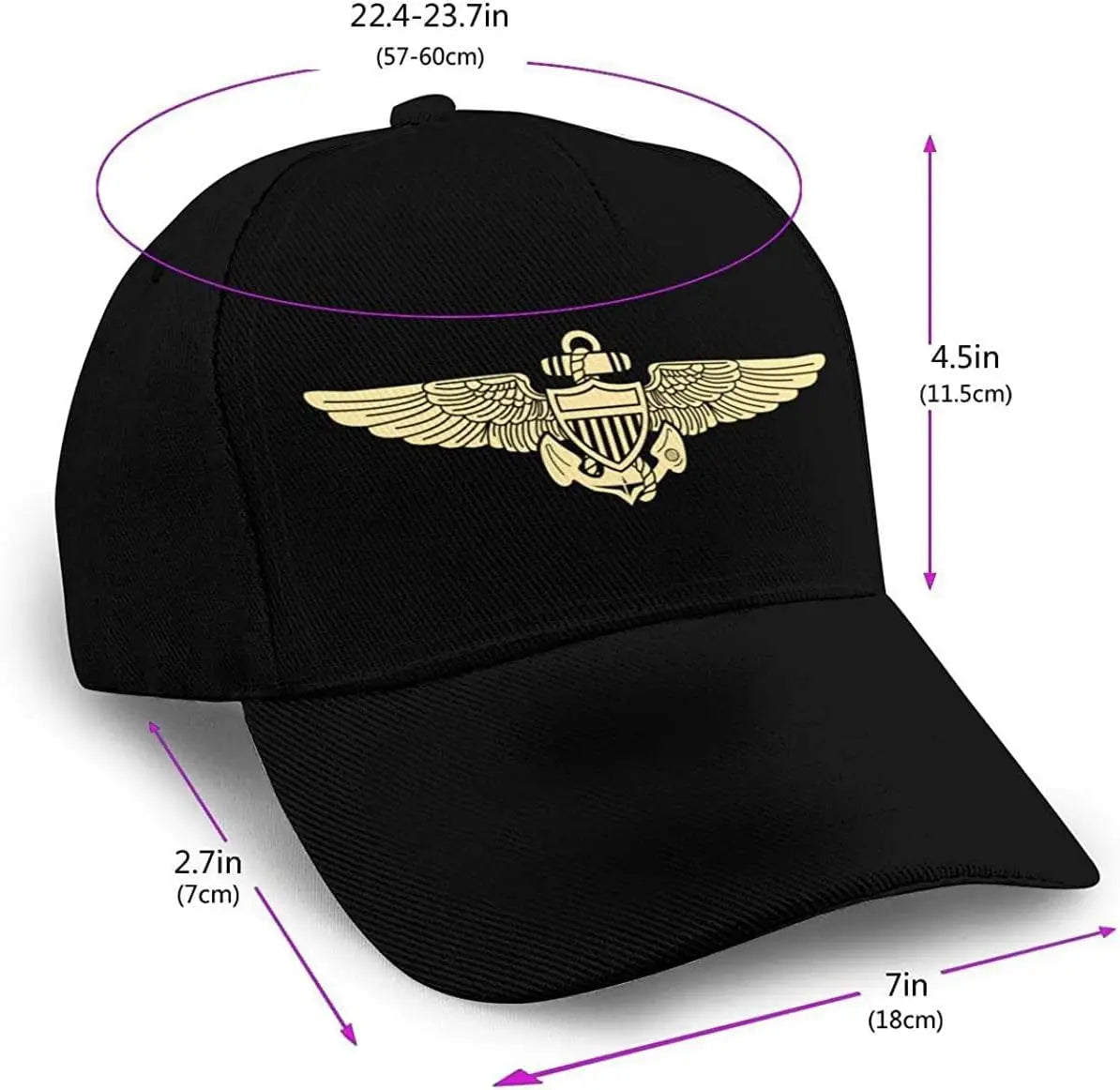 Classic Baseball Cap Naval Aviator Pilot Wings Men Women Golf Hats Plain Cap Unisex Adjustable