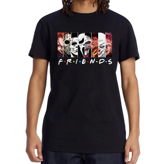 XIN YI Men's High Quality T-shirt 100% Cotton T-shirt Funny Friends Print T Shirt Loose Summer Cool O-neck Men T-shirt Tops