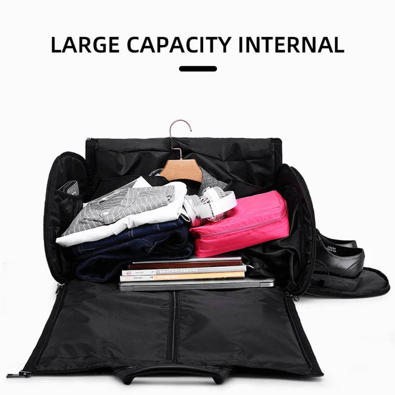 Convertible Garment Bags for Travel Large Capacity Duffel Bag with Shoe Pouch Weekend Business Trip Luggage Carry On Tote XM130