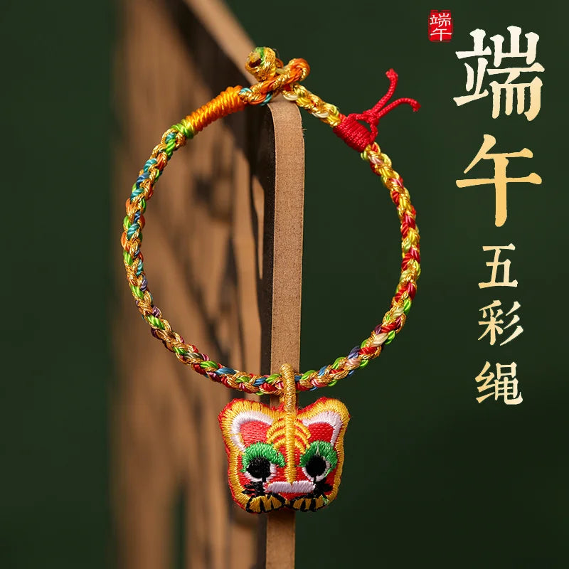 Dragon Boat Festival Colorful Hand Rope Bracelet Children's Baby's Small Zongzi Handmade Woven Chinese Zodiac Sachet HandSgring