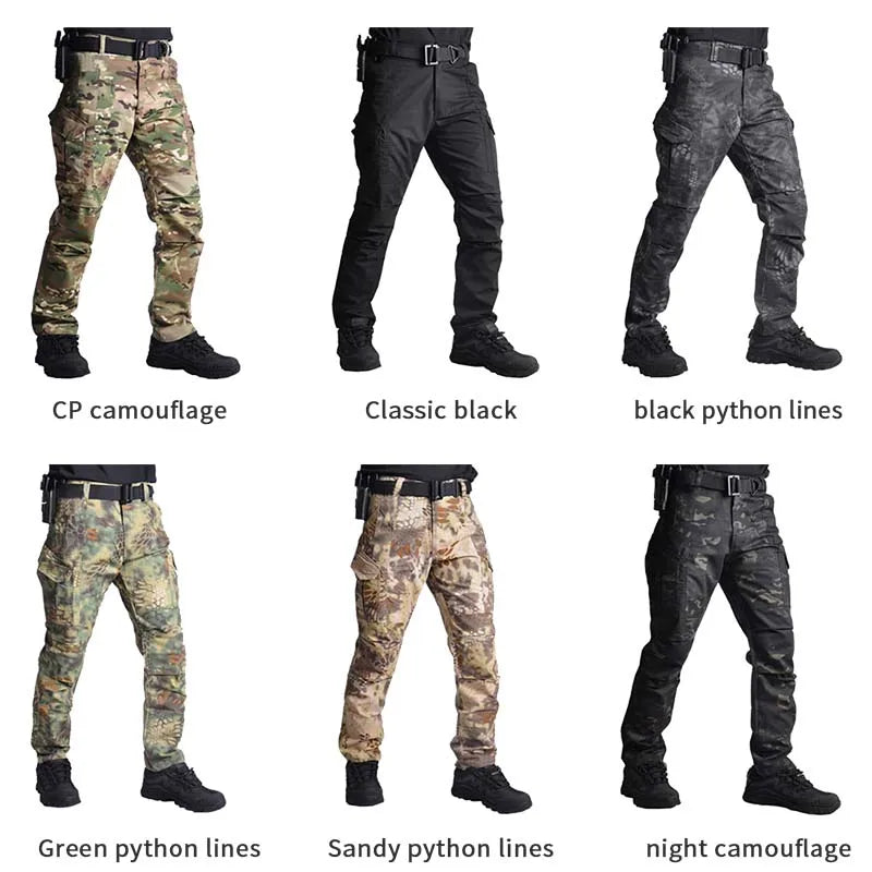 HAN WILD Tactical Pants Military Combat Army Cargo Hiking Pants Waterproof Ripstop Army Camouflage Pants Airsoft Hunting Clothes