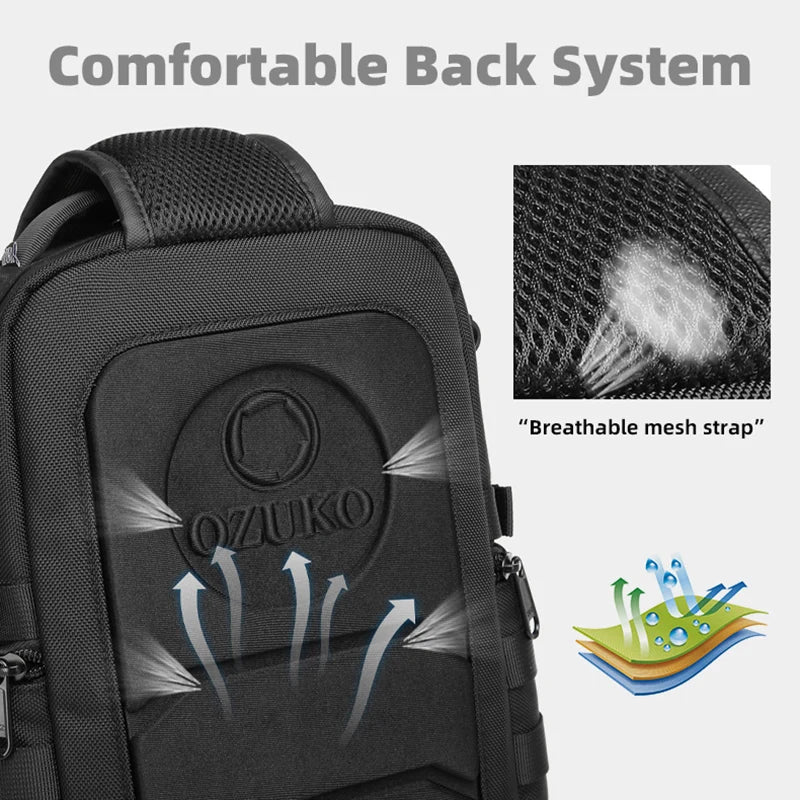 Waterproof Casual Chest Bag Multifunctional Men's Chest Bags Male Crossbody Bag Large Capacity Messenger Shoulder Packs