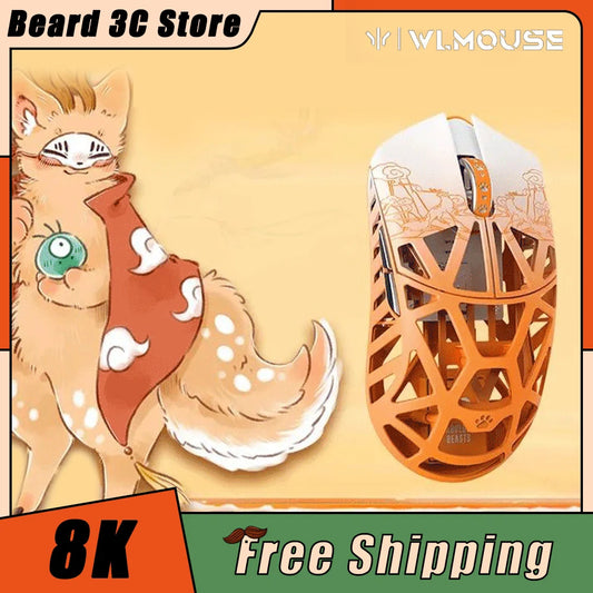 Wanling WLmouse Beast X Fabulous Beasts Mouse Dual Mode 8K PAW3395 Magnesium Alloy Gaming Mouse Lightweight Pc Gamer Accessories