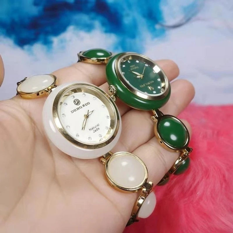 FLEXFIL Fashion Quartz Watch for women waterproof luminous Personality high quality Jade Wristwatches Relogio Masculino Clock