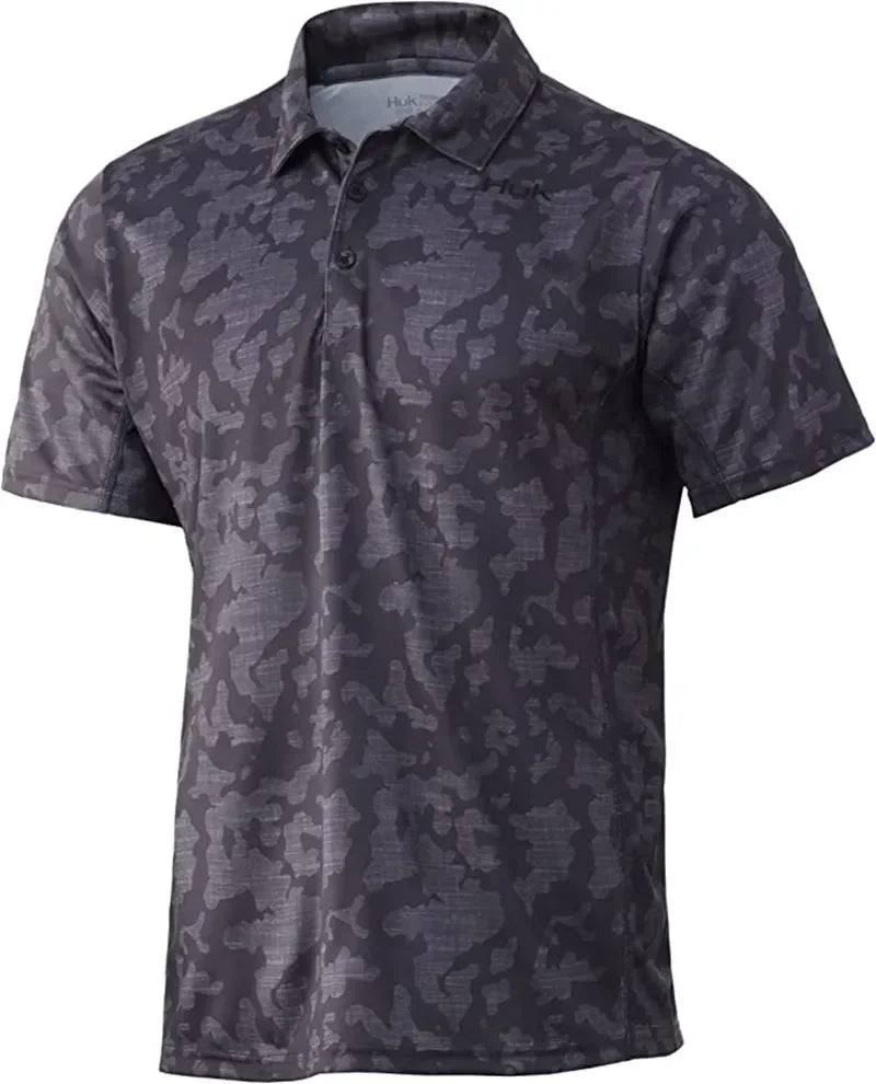 Huk Polo Shirt Racing Suit Golf Shirt Men's Summer Short-sleeved Top Quick-drying Breathable T-shirt Mtb Jersey