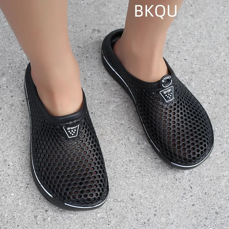 Beach Slippers for Men Casual Wear-Resistant Non-slip Fashion Flat Breathable Comfortable Water Proof Round Toe Shoe Summer Main