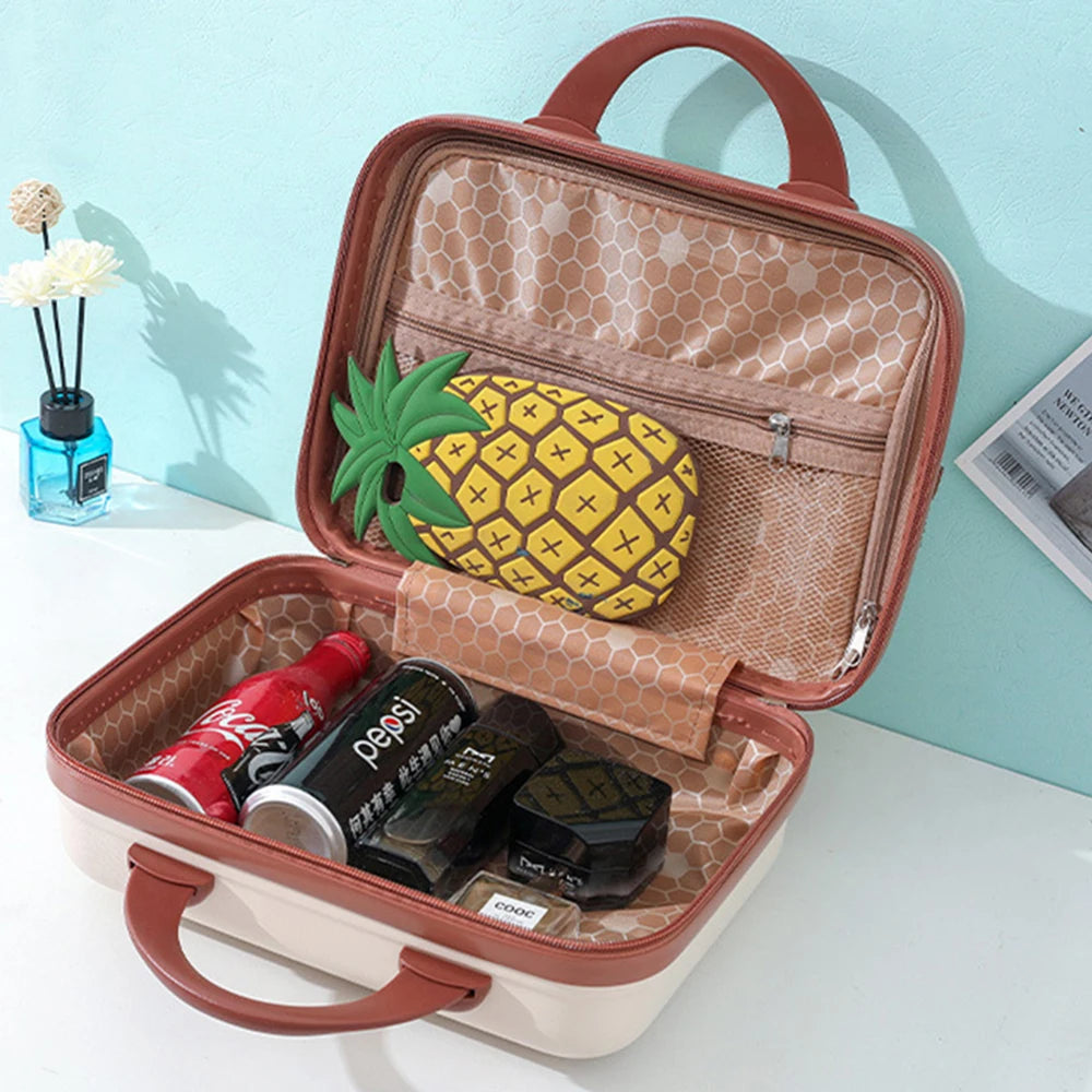 Children's portable suitcase mini makeup box small cartoon bear travel gift women cosmetic bag luggage