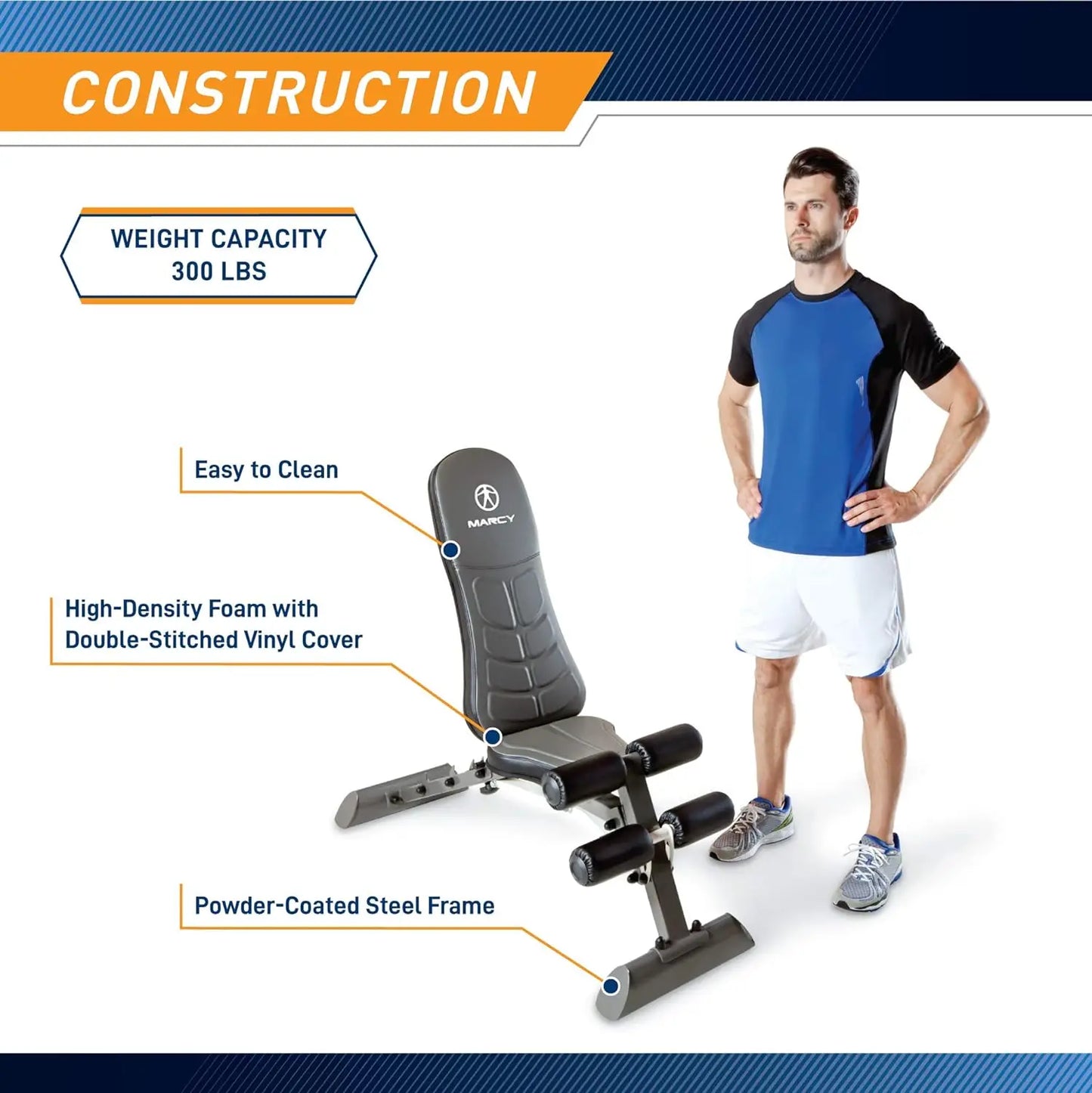 Foldable Utility Bench Gym Equipment - SB-10100 , Black Weights gym equipment Workout bench Fitness Foldable workout bench