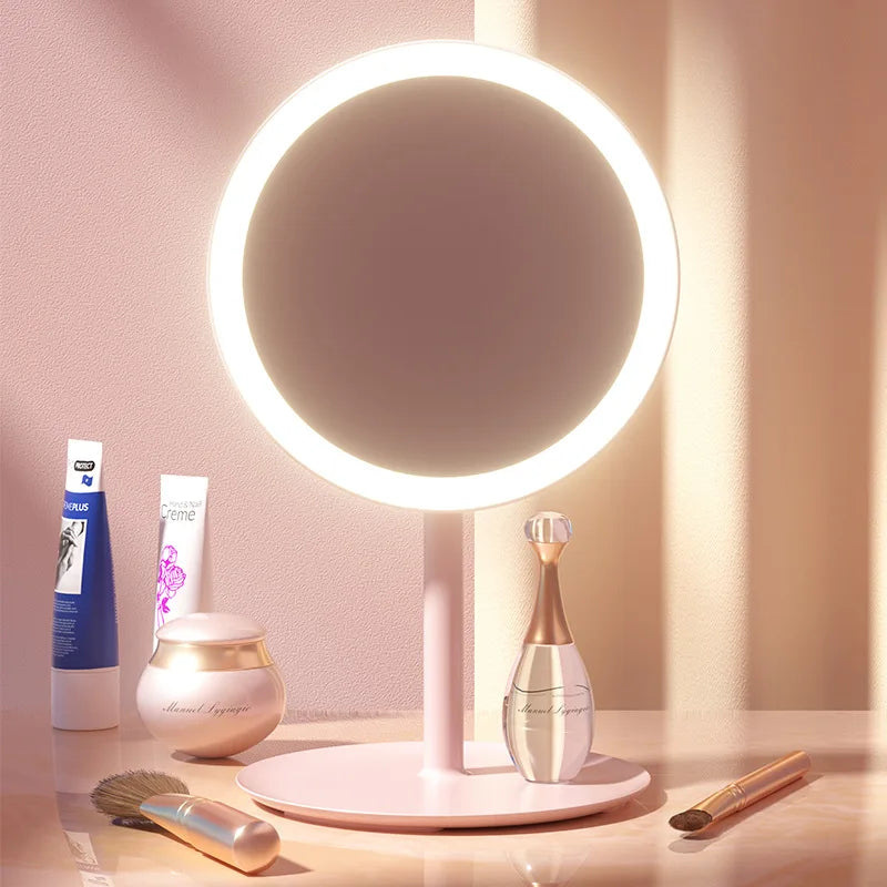 Foldable Led Magnifying Mirror Makeup Costway White Vanity Cosmetic Mirror USB Charging or Battery with Light Table Mirrors