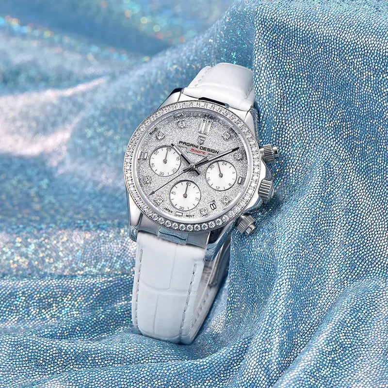 PAGANI DESIGN Fashion Watches Multifunctional Ladies Quartz Chronograph Luxury Sapphire Glass 24 hour zone Women 10ATM Luminous