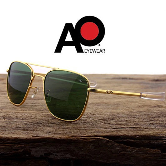 AO Sunglasses Men American Army Military Aviation Pilot Sun Glasses Polarized Lens Woman Luxury Brand Vintage With Original Box