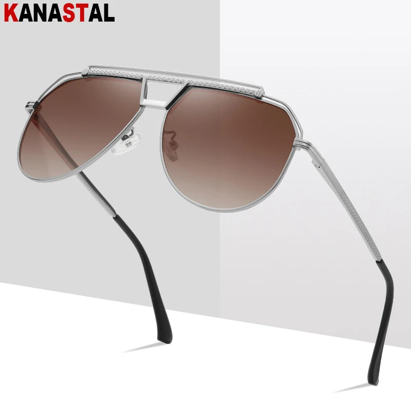 New UV400 Sun Glasses Men Metal  Polarized Sunglasses Women Eyeglasses Frame Driving Beach Sport Travel Anti Glare Shade Eyewear