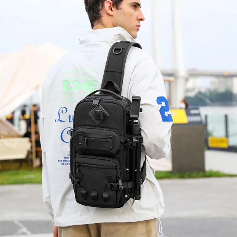 Waterproof Casual Chest Bag Multifunctional Men's Chest Bags Male Crossbody Bag Large Capacity Messenger Shoulder Packs