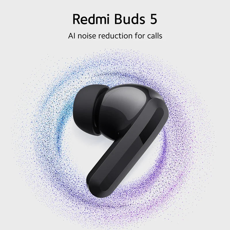 [World Premiere] Xiaomi Redmi Buds 5 Global Version AI Noise Reduction for Calls Up to 40 Hours Long Battery Life TWS Earbuds