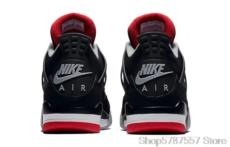 Nike Air Jordan 4 Retro Bred Men's Basketball Shoes Original High Top Jordan Sneakers Basketball Shoes Men Women  308497-06