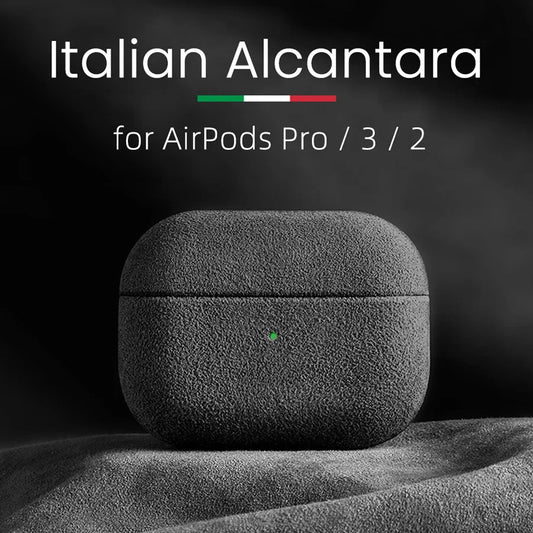 ALCANTARA Case for AirPods Pro 2 Luxury Artificial Leather Cases for AirPods 3 2 & 1 Wireless Bluetooth Headset Turn fur Cover