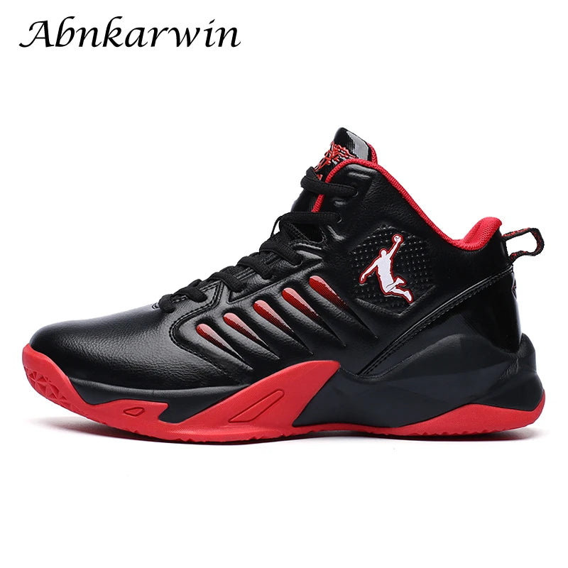 Leather Men's High Top Sneakers Basketball Shoes Men 2024 Unisex Sports Breathable Anti-Slip