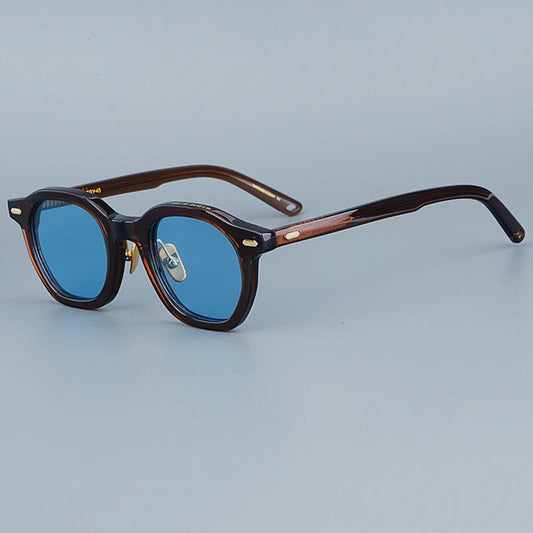 2022 Vintage Fashion Pilot Sunglasses Irregular Polygon Design Frosted Acetate Frame UV400 Polarized Lens Women Man High Quality