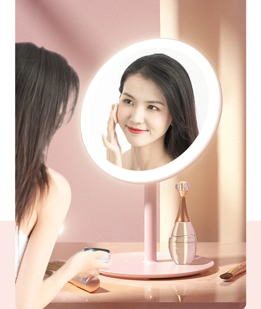 Foldable Led Magnifying Mirror Makeup Costway White Vanity Cosmetic Mirror USB Charging or Battery with Light Table Mirrors