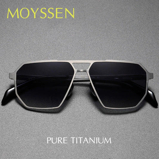 2024 Men's Aviation Shield Style Titanium Polarized Sunglasses Brand Design Oversized Driving Fishing Summer Sun Glasses Eyewear