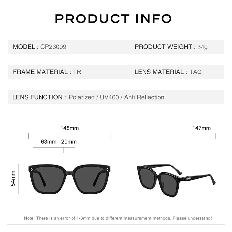 CAPONI Nylon Sunglasses For Women Polarized Clear Vision UV400 Protection Sun Glasses Original Brand Design Eyewear CP23009